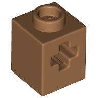 Lego (N) ~ Technic Brick 1 x 1 with Axle Hole ~ [Medium Nougat]