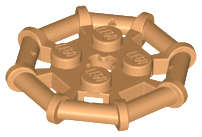 Lego (N) ~ Plate Modified 2 x 2 with Bar Frame Octagonal Reinforced Completely Rou ~ [Medium Nougat]