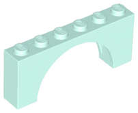 Lego (N) ~ Arch 1 x 6 x 2 - Medium Thick Top without Reinforced Underside ~ [Light Aqua]