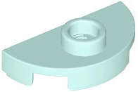 Lego (N) ~ Plate Round 1 x 2 Half with 1 Stud (Jumper) ~ [Light Aqua]