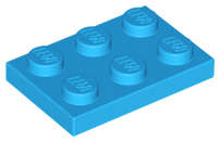 Lego (N) ~ Plate 2 x 3 ~ [Dark Azure]