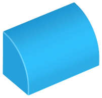 Lego (N) ~ Slope Curved 1 x 2 with Bottom Stud Holder ~ [Dark Azure]