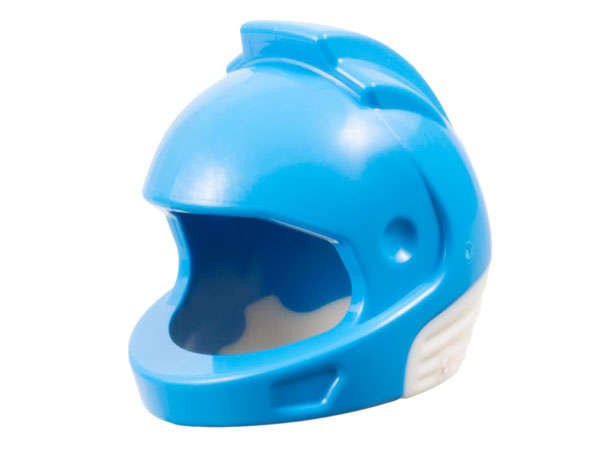 Lego (N) ~ Minifigure Headgear Helmet Space City Astronaut with Molded White Neck Bas ~ [Dark Azure]