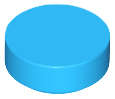 Lego (N) ~ Tile Round 1 x 1 ~ [Dark Azure]