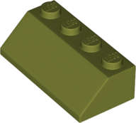 Lego (N) ~ Slope 45 2 x 4 ~ [Olive Green]