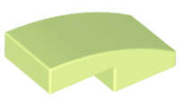 Lego (N) ~ Slope Curved 2 x 1 x 2/3 ~ [Yellowish Green]