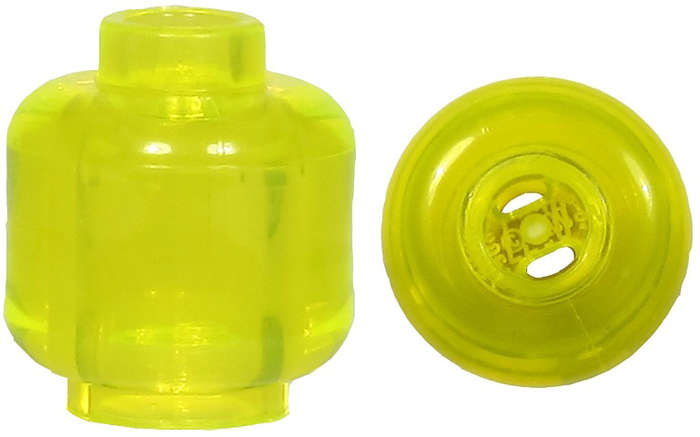 Lego (N) ~ Minifigure Head (Plain) ~ [Trans-Neon Green]