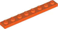 Lego (N) ~ Plate 1 x 8 ~ [Reddish Orange]