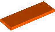 Lego (N) ~ Tile 2 x 6 ~ [Reddish Orange]