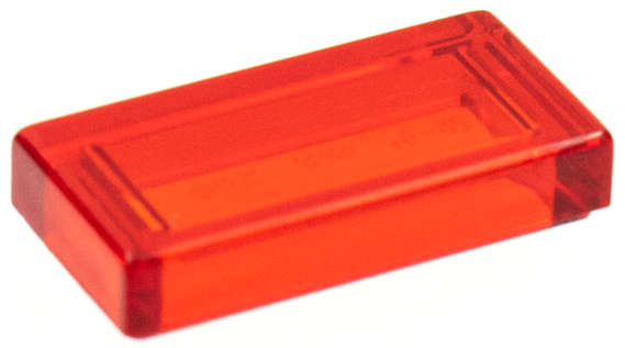 Lego (N) ~ Tile 1 x 2 ~ [Trans-Red]