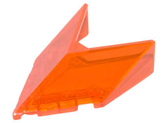 Lego (N) ~ Windscreen 6 x 4 x 1 1/3 Pointed ~ [Trans-Neon Orange]