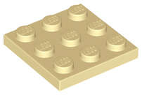 Lego (N) ~ Plate 3 x 3 ~ [Tan]