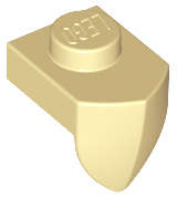 Lego (N) ~ Plate Modified 1 x 1 with Tooth Vertical ~ [Tan]