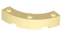 Lego (N) ~ Brick Round Corner 4 x 4 Macaroni with 3 Studs ~ [Tan]