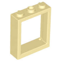Lego (N) ~ Window 1 x 3 x 3 Flat Front ~ [Tan]