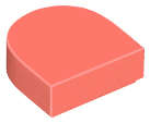 Lego (N) ~ Tile Round 1 x 1 Half Circle Extended ~ [Coral]