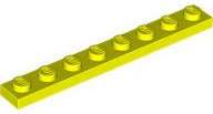 Lego (N) ~ Plate 1 x 8 ~ [Neon Yellow]
