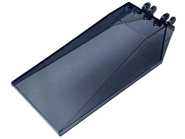 Lego (N) ~ Windscreen 12 x 6 x 2 with Locking Dual 2 Fingers Hinge ~ [Trans-Black]