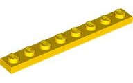 Lego (N) ~ Plate 1 x 8 ~ [Yellow]