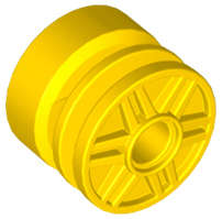 Lego (N) ~ Wheel 18mm D. x 14mm with Pin Hole Fake Bolts and Shallow Spokes ~ [Yellow]