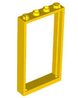 Lego (N) ~ Door Frame 1 x 4 x 6 with 2 Holes on Top and Bottom ~ [Yellow]