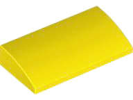 Lego (N) ~ Slope Curved 2 x 4 x 2/3 with Bottom Tubes ~ [Yellow]