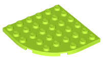 Lego (N) ~ Plate Round Corner 6 x 6 ~ [Lime]
