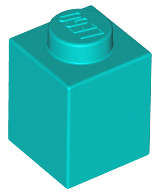 Lego (N) ~ Brick 1 x 1 ~ [Dark Turquoise]