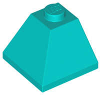Lego (N) ~ Slope 45 2 x 2 Double Convex Corner ~ [Dark Turquoise]