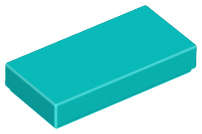 Lego (N) ~ Tile 1 x 2 ~ [Dark Turquoise]