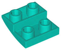 Lego (N) ~ Slope Curved 2 x 2 x 2/3 Inverted ~ [Dark Turquoise]