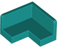 Lego (N) ~ Panel 2 x 2 x 1 Corner ~ [Dark Turquoise]
