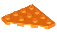 Lego (N) ~ Wedge Plate 4 x 4 Cut Corner ~ [Orange]