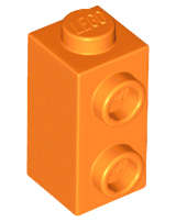 Lego (N) ~ Brick Modified 1 x 1 x 1 2/3 with Studs on Side ~ [Orange]