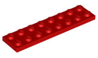 Lego (N) ~ Plate 2 x 8 ~ [Red]