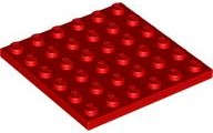 Lego (N) ~ Plate 6 x 6 ~ [Red]
