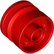 Lego (N) ~ Wheel 18mm D. x 14mm with Pin Hole Fake Bolts and Shallow Spokes ~ [Red]