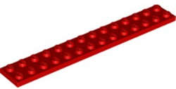 Lego (N) ~ Plate 2 x 14 ~ [Red]