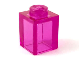 Lego (N) ~ Brick 1 x 1 ~ [Trans-Dark Pink]