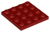 Lego (N) ~ Plate 4 x 4 ~ [Dark Red]