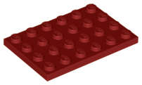 Lego (N) ~ Plate 4 x 6 ~ [Dark Red]