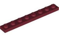Lego (N) ~ Plate 1 x 8 ~ [Dark Red]