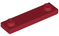 Lego (N) ~ Plate Modified 1 x 4 with 2 Studs with Groove ~ [Dark Red]