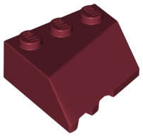Lego (N) ~ Wedge 3 x 3 Sloped Right ~ [Dark Red]