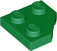 Lego (N) ~ Wedge Plate 2 x 2 Cut Corner ~ [Green]