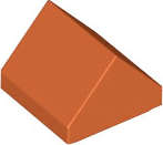 Lego (N) ~ Slope 45 1 x 1 x 2/3 Double ~ [Dark Orange]