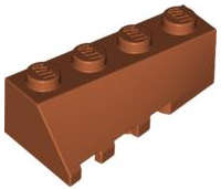 Lego (N) ~ Wedge 4 x 2 Sloped Right ~ [Dark Orange]