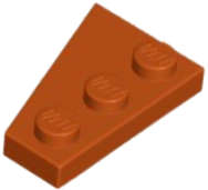 Lego (N) ~ Wedge Plate 3 x 2 Right ~ [Dark Orange]