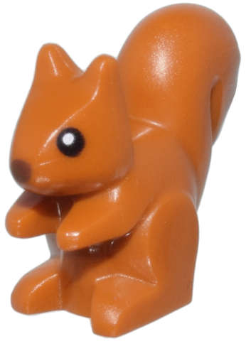 Lego (N) ~ Squirrel with Reddish Brown Nose and Black Eyes with White Pupils Pattern ~ [Dark Orange]