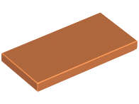 Lego (N) ~ Tile 2 x 4 ~ [Dark Orange]